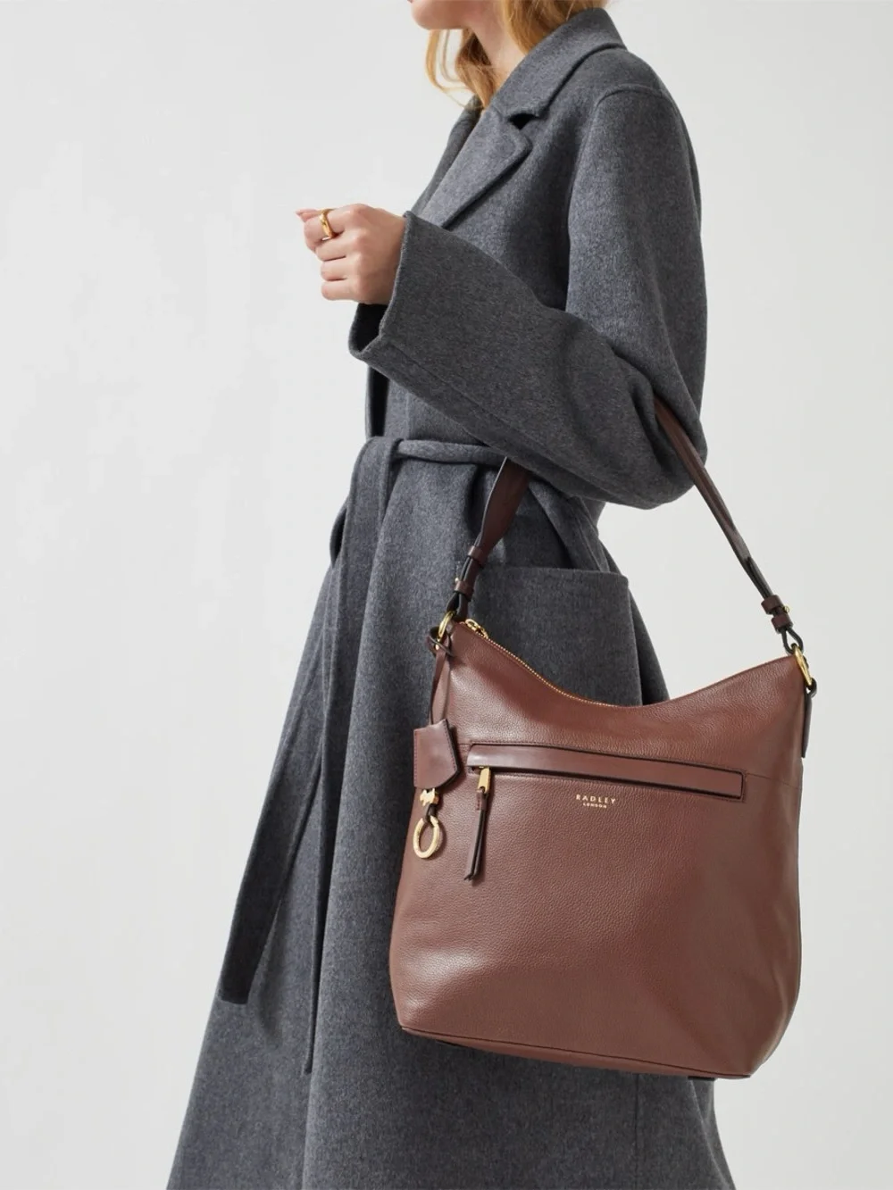 Radley London Postman Mews Medium Leather Shoulder Bag - Rich Brown Hobo